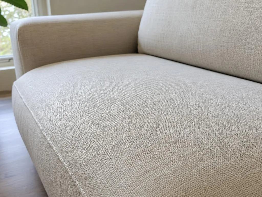 Sofa cushion after using the Puravetta mitt — no pet hair